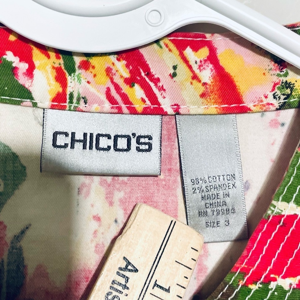 Chico's Color Splash Jacket Multicolor Full Zip Size X-Large (3) EUC - Picture 4 of 7